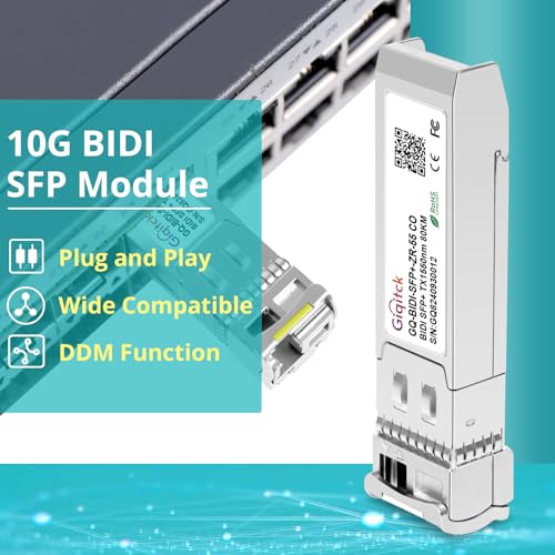 Image of 1 Pair 10GBASE-BX80-UD BiDi SFP+ Module, TX-1490nm /1550nm, RX-1550nm /1490nm 80km DDM Simplex LC SMF Optical Transceiver Networking Mini Gbic for Brocade 10G-SFPP-BXU-80K / 10G-SFPP-BXD-80K