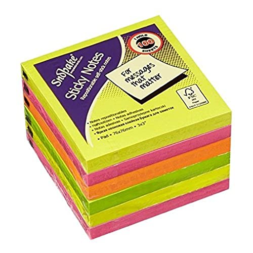 Snopake Sticky Notes - Notas adhesivas (6 unidades x 100 hojas), colores surtidos Cover