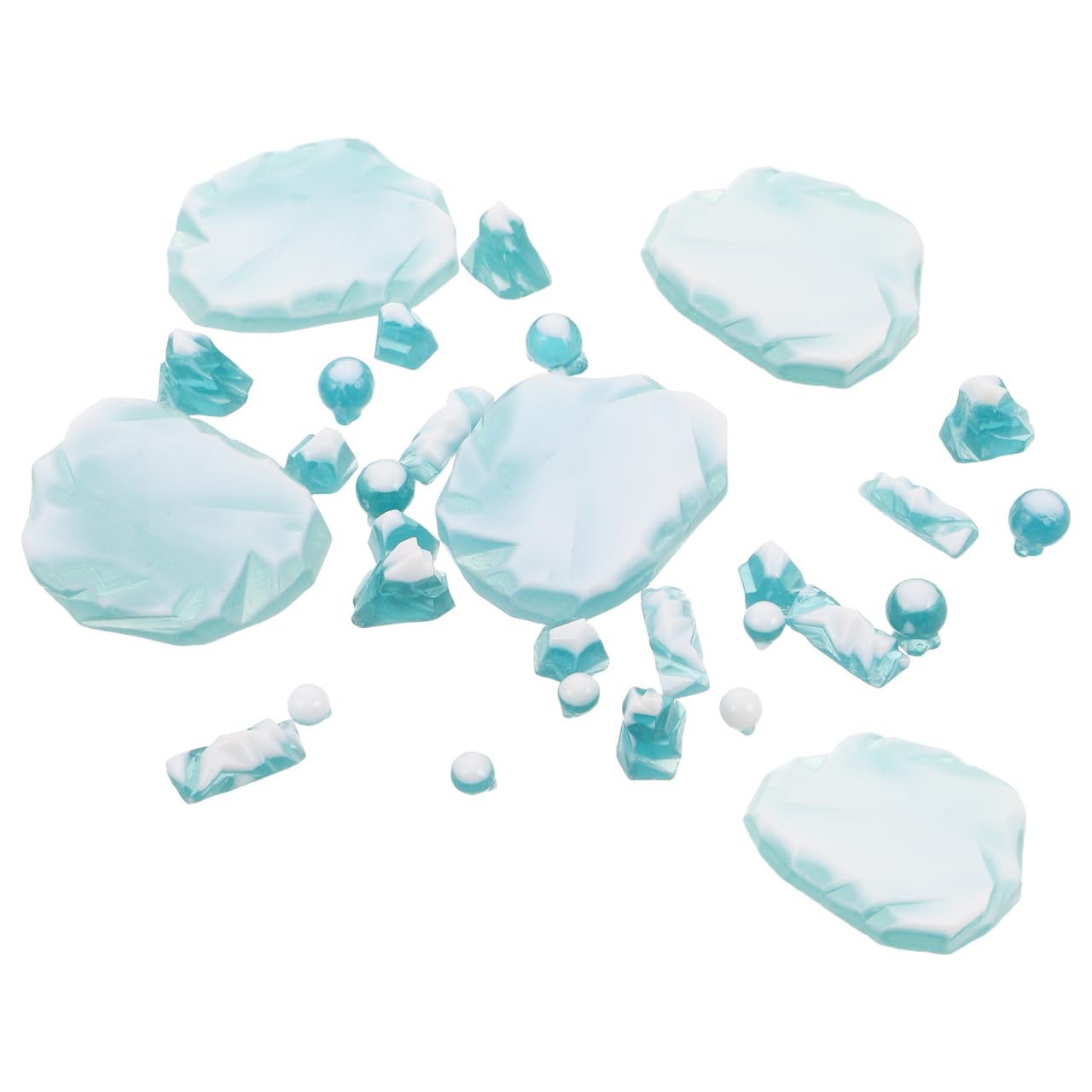 SUPVOX Miniature Ice Cubes 30Pcs Faux Ice Blocks for Dollhouse Winter Scenery Arctic Landscape Model Decor Vase Fillers Party Decoration Stones