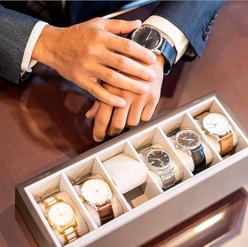 Image of VIVUE 6 Slots Watch organizer Box For Men Women, Premium Faux Leather See Through, Watch Storage Box Organizer, Watch Collection Box /Case /Holder For Travel & Home Organization (6 Slot With Display)