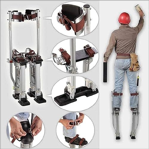 Heavy-Duty Aluminum Plastering Stilts for Painters & Builders, Adjustable 60-102cm Work Stilts for Ceiling Decorating & Drywall Installation, Durable & Lightweight