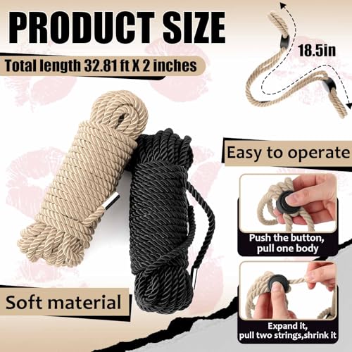 Image of Tisancy 4 Pcs Multifunctional Craft Cord Kit with 2 Soft Silk Macrame Cords and 2 Adjustable Nylon Bracelets, 32.81 ft Twisted Trim Cord for DIY Crafts and Home Decoration(Black, Beige)