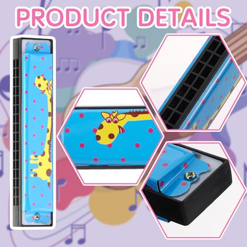 32 Pcs Harmonica, 16 Holes Cartoon Harmonica Toy with Double Row - Perfect for Adult Beginners\' Musical Instrument Toy Gift, Birthday Parties, Christmas harmonicas - Thumbnail 3