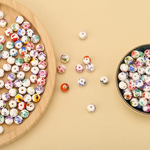 HERZWILD 100pcs Ceramic Beads Colourful Beads Threading for DIY Jewellery Arts Crafts Necklace Bangle (12 mm) - Image 4