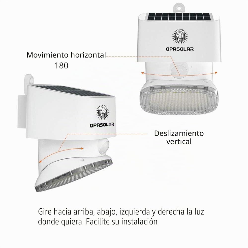 Luces LED solares de pared de 2000 lm, seguridad familiar, sensor de movimiento inalámbrico PIR con gran angular de 120, impermeable IP65, luces fáciles de instalar para puerta delantera