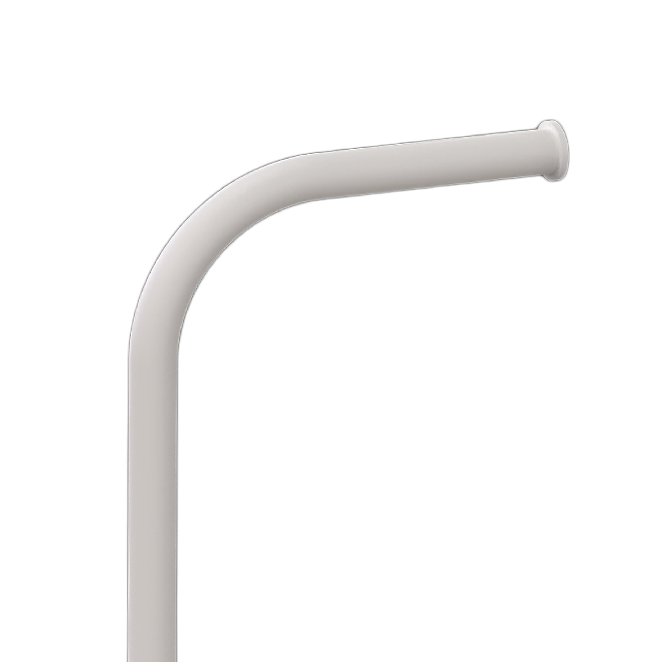 Juego de baño Relaxdays, H x An x F: 64,5 x 23 x 17 cm, Metal, portarrollos de pie con escobilla, Soporte WC, Blanco