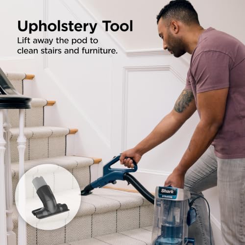 Shark Stratos Upright Vacuum, Powered Lift-Away, HEPA Seal, Navy, AZ3002​ | DuoClean, PowerFins & HairPro, Self-Cleaning Brushroll, Odor Neutralizer, LED Headlights, Easy-Empty Dust Cup, Bonus Tools​ - image 6
