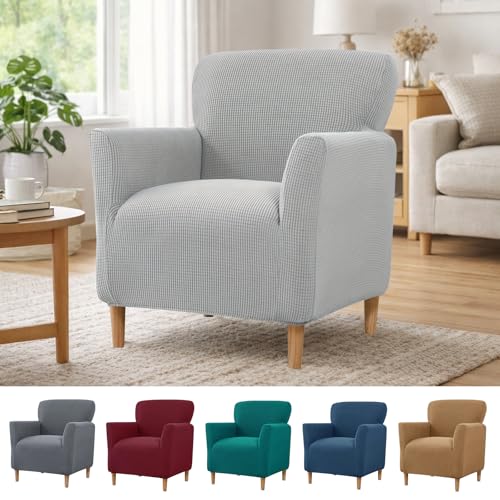 Stretch Sesselbezug mit Armlehnen Elastische Jacquard Sofaüberzug Clubsessel Sessel Bezug Elastischer Strick Spannbezug für Sessel & Polsterstühle Universelle Passform für Wohnzimmer Büro