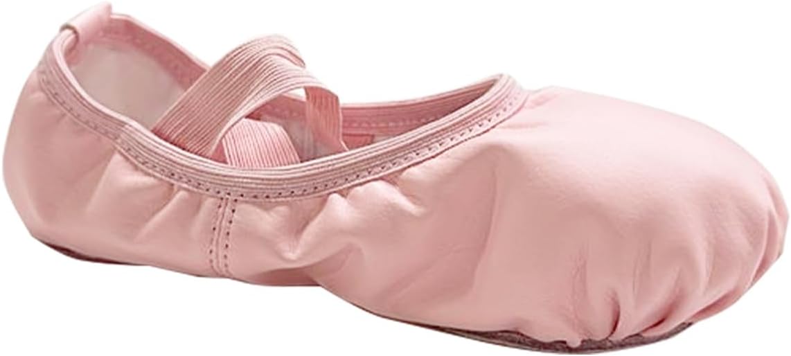 Daydance Toddler Girls Boys Ballet Shoes PU Leather Dance Slippers for Little/Big Kids