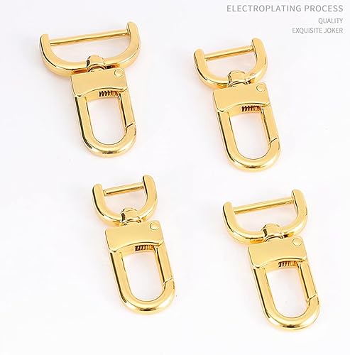 Miniatura 6 de willikiva Anillos en D de repuesto giratorios para puerta de empuje, cierre de pinza de langosta, bolso de cuero para manualidades (latón antiguo,