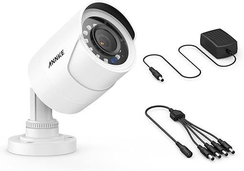 Miniatura 1 de ANNKE 1080P CCTV Cámara de vigilancia doméstica con adaptador de corriente CA a CC 12V2A y cable de alimentación divisor de 1 a 4