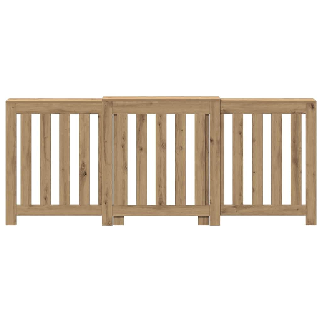 Revestimiento para radiador de madera de roble Artisan, 205 x 21,5 x 83,5 cm, con diseño de lamas, práctico estante para salón, baño, dormitorio, protección contra la calefacción