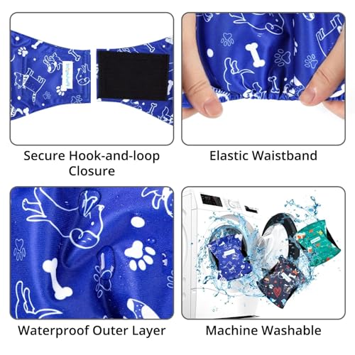 Image of Paw Legend Washable Dogs Diapers Male Dog Belly Bands for Male Dogs Diapers Reusable Puppy & Doggie Diapers Male (3 Pack, X-Large)