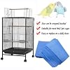 Firdnyohs 100 Pcs Bird Cage Liner Papers 11X17in Blue Cage Paper Liners Disposable Cage Paper Liners Thicken Precut Absorbent Cushion Pad Mat Accessories for Pet Bird Parrot(Blue)