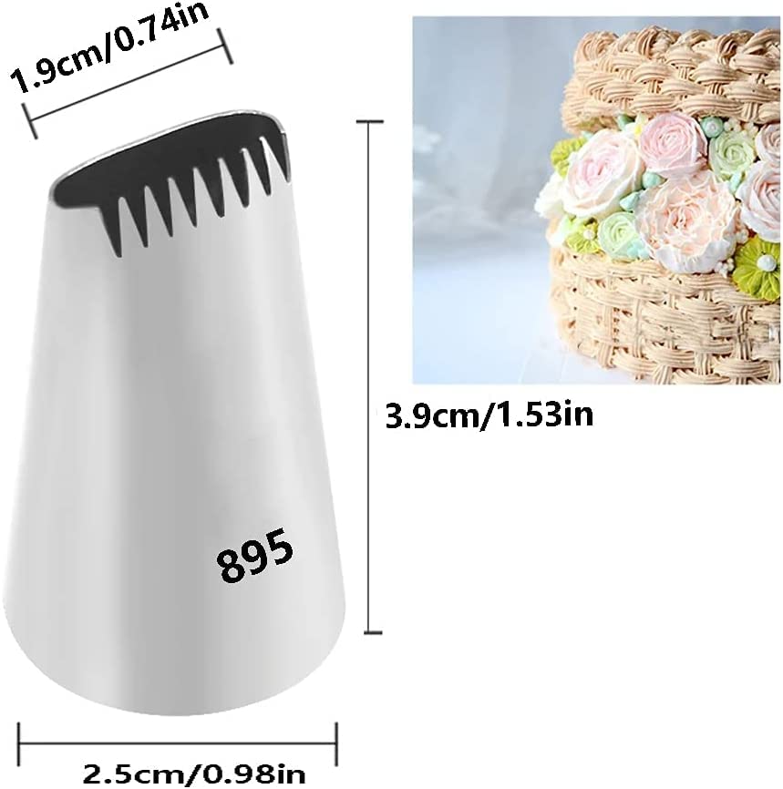Skytail Stainless Steel Cake Decorating Nozzle Cupcakes Decorations Cream Filling Border Decoration Pastry Icing Tips (Basket 2B Nozzle) 1