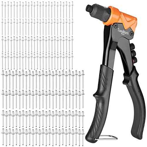 Towallmark Heavy Duty Nietwerkzeug 4-in-1 Handnietgerät mit 200 Stück Nieten Cover