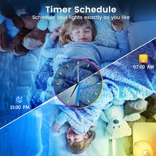 Image of TJOY 90ft Kids Bluetooth LED Strip Lighting, Color Changing Lights for Bedroom, Music Sync RGB Tape Lighting with Child Remote, LED Lights for Room Decor Aesthetic Indoor