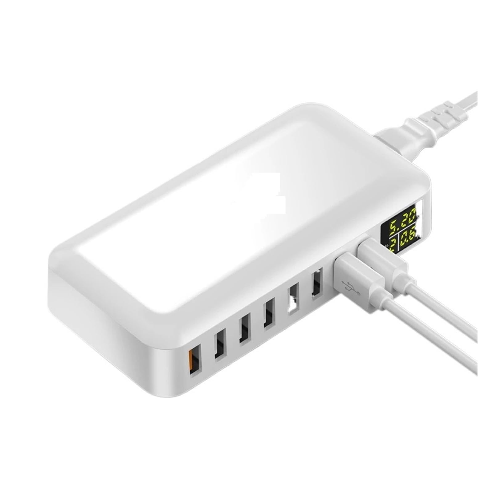 8-portowa Stacja Ładująca USB 60 W/12 A Wieloportowa Ładowarka USB QC3.0 Z Wyświetlaczem LCD Szybki Sejf