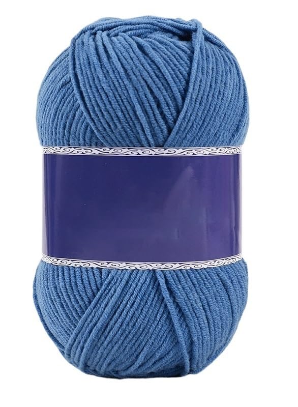 Fil peigné en coton et acrylique pour crochet | Lot de 5 rouleaux de 100g