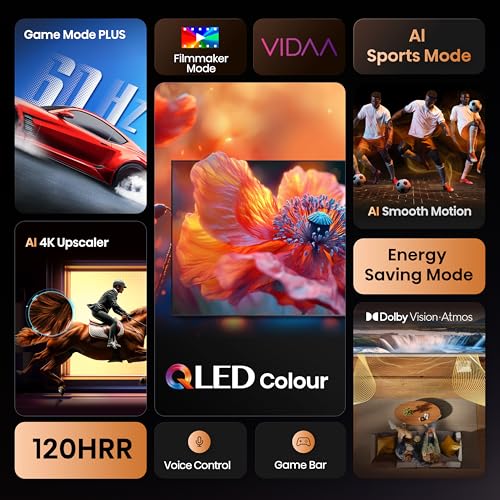Hisense 215 cm (85 Inches) 4K Ultra HD Smart QLED TV | Dolby Vision Atmos, HDR10+ | 30W Powerful Speaker | AI 4K Upscaler | ALLM | MEMC | HDR 10+Decoding | Voice Control | VIDAA OS | 85E7Q (Black) view 2