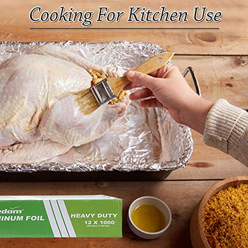 Ox Plastic Aluminum Foil Wrap for Food | Heavy Duty Cling Wrap | BBQ Silver Foil Rolls for Grilling, Roasting, Baking | Perfect for Commercial & Home Use | 12 x 1000 FT (2 Box) - Thumbnail 6