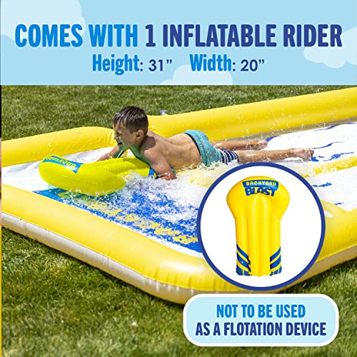 Backyard Blast - 30' Waterslide With Bumpers And Splash Zone, 1 Inflatable Rider And Electric Pump - Easy To Setup - Extra Thick To Prevent Rips & Tears #TOP3