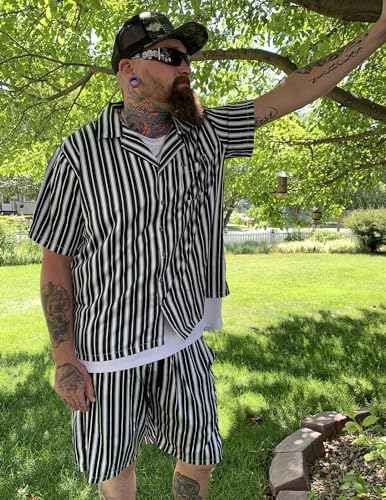 COOFANDY Mens Hawaiian Shirt and Shorts Set 2 Piece Vacation Outfits Floral Button Down Shirt3