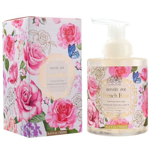 Image of ROMIIE ZOI Foaming Hand Soap, French Rose, 500ml / 16.8fl.oz | With Gift Box, Gentle cleansing, nourishes skin without drying
