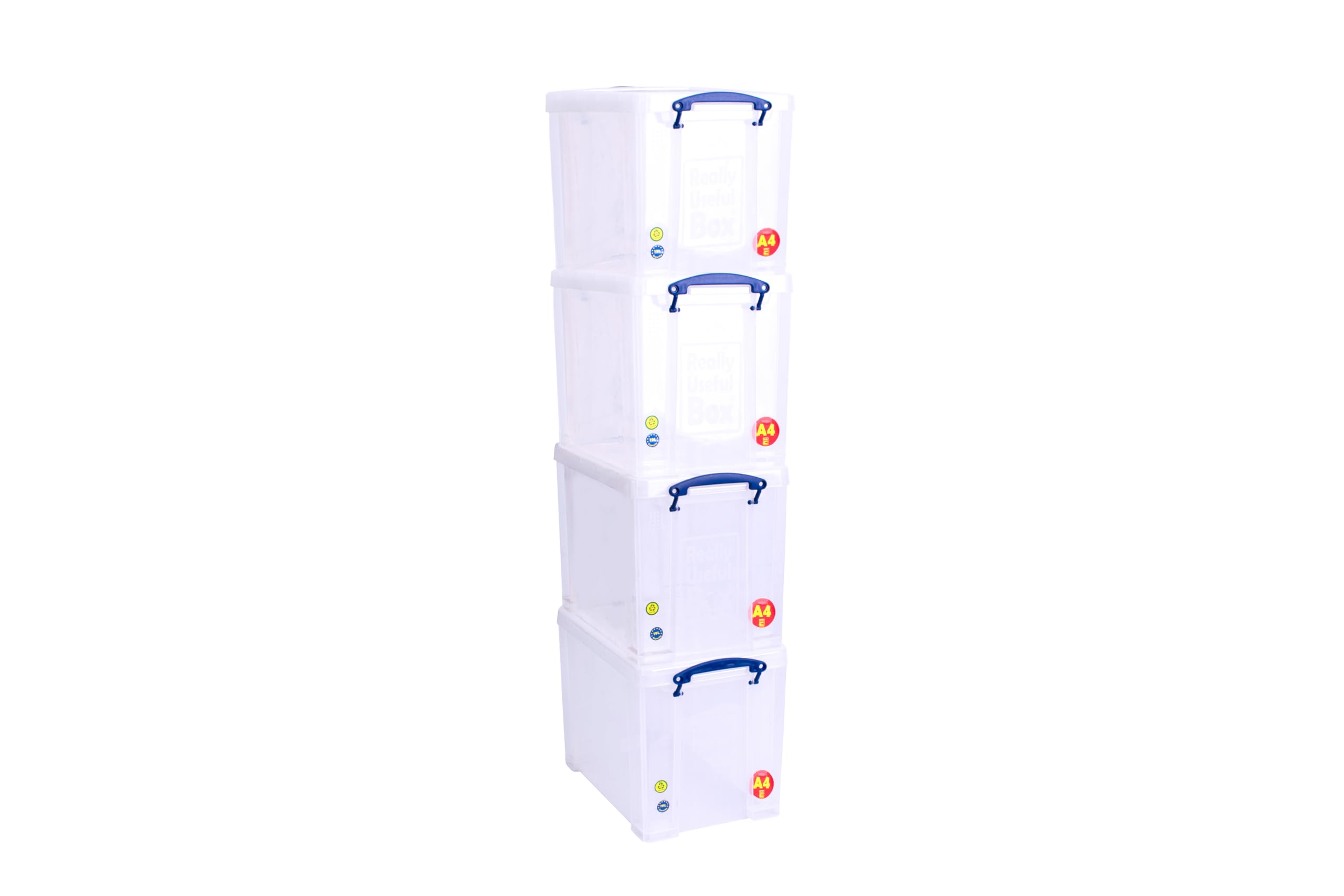 Really Useful Box Plastic Storage 19 Litre Clear (Pack Of 4)