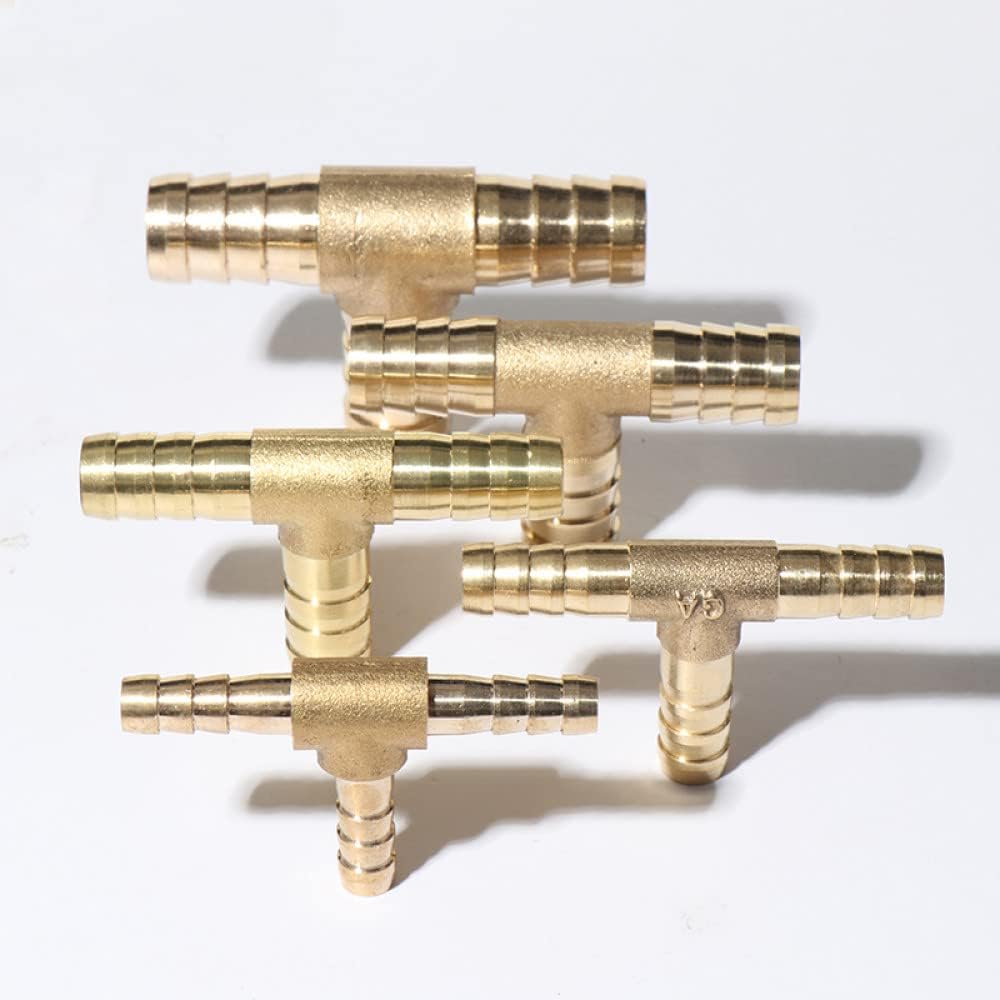90 Degree Elbow, Brass Elbow, Fittings Connector Copper Pagoda Tube Brass BarbPipe Fitting Barbed Joint Coupler Adapter for 4mm 5 6 8 10 12,Elbow,OD 8 MM (Color : Y 3 Way, Size : OD 6 MM)