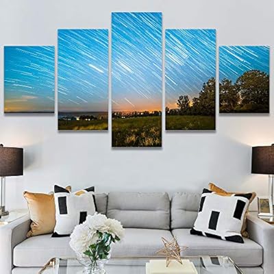 SIGNWIN 5 Panel Canvas Wall Art Aerial Astronomy...