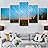 SIGNWIN 5 Panel Canvas Wall Art Aerial Astronomy & Space Dramatic Global Green Photography Realism Stars Ultra for Home Decorations Ready to Hang - 60"x32"x5 Panels