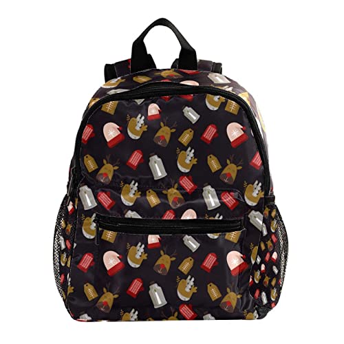 Sac à dos pour garçons et filles violet 30,5 cm multicolore motif Noël