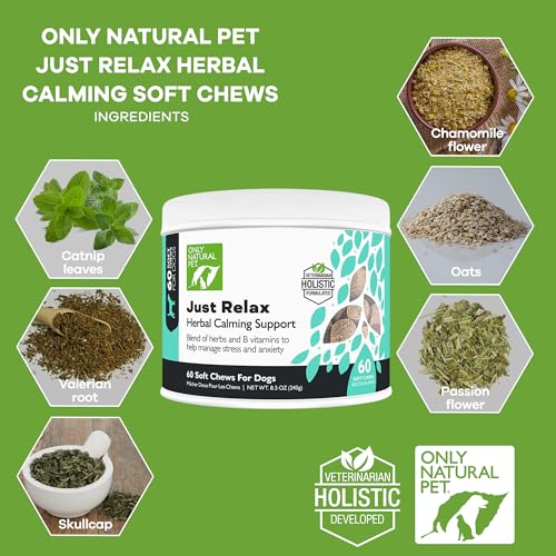Only Natural Pet Just Relax Herbal Calming Chews for Dogs, 60 Soft Chews - Image 2