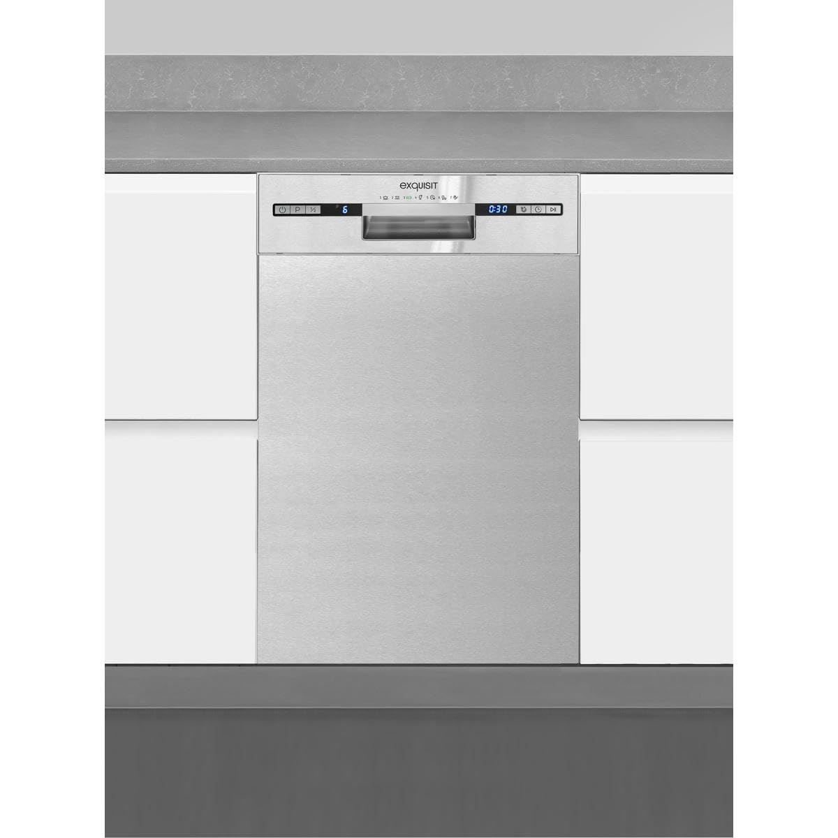 Exquisit Einbaugeschirrspüler EGSP9309-EF-030E 45 cm 9 Maßgedecke 7 Programme Unterbau Geschirrspüler