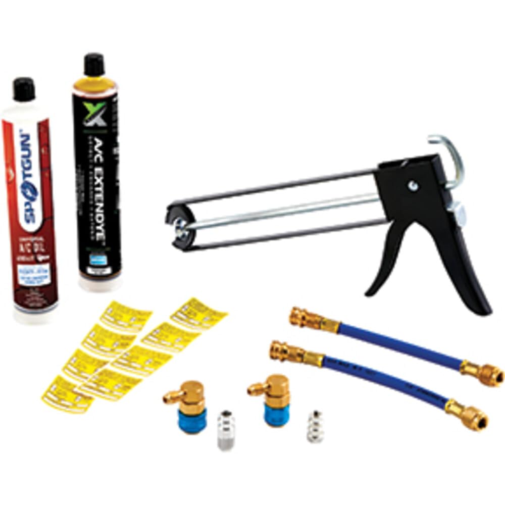 UView 490100 SpotGun Injection Starter Kit, Automotive A/C Service, SpotGun Injector, Purge Valve Adapters, R-134a and R-1234yf Couplers, ExtenDye