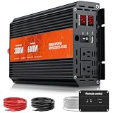 3000W Power Inverter 12V DC to 110V/120V AC Converter, 6000W Peak, LCD Display & Remote Control, Dual AC Outlets & 3.4A USB Port for RV, Truck, Solar System, Emergency Backup, Camping,Off-GridOrange