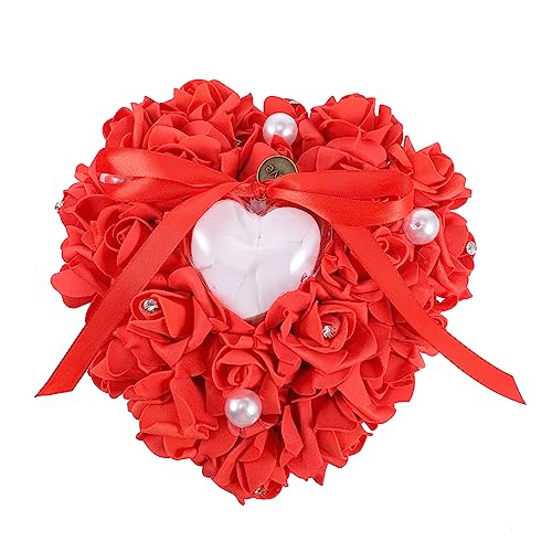 Ciieeo Heart Shape Cushion Delicate Touch Wedding Holder for Engagements Anniversaries Special Events Beautiful Decorative Pillow
