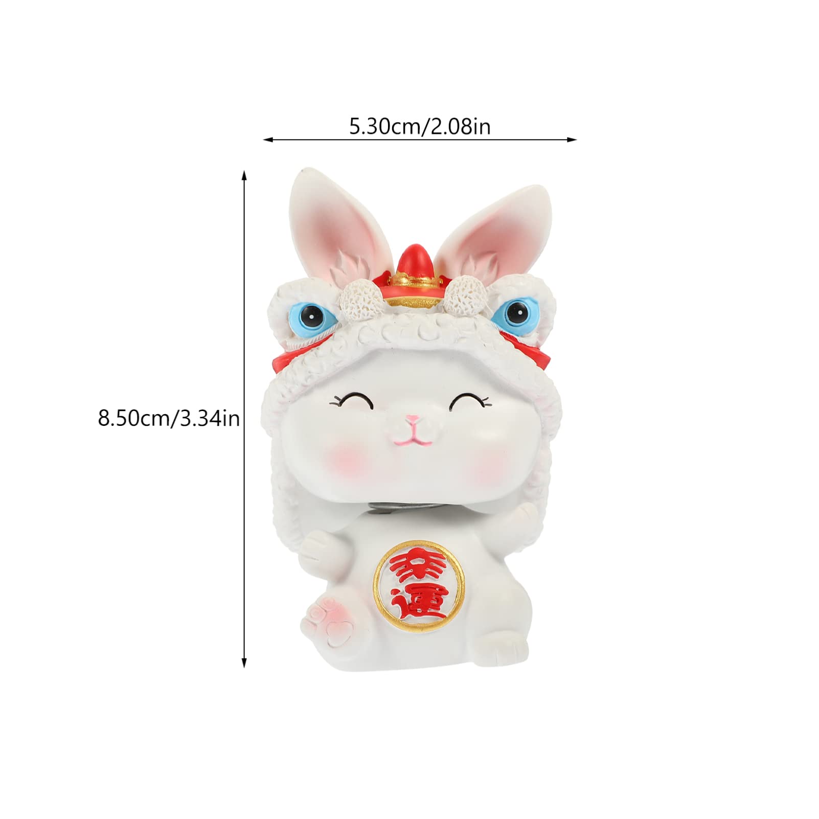 PRETYZOOM 4 Pièces Ornements artisanaux en résine décor de Sculptures Mini-Jouet Accessoires Auto Car Accessories Figurine de Lapin en résine secouant la tête décoration Mini Lapin en