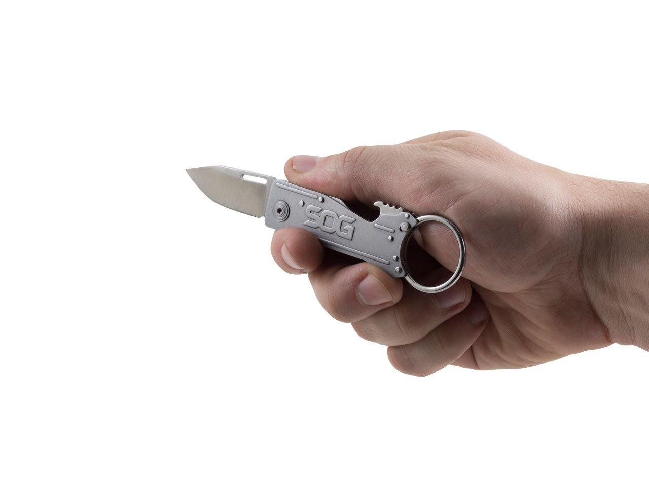 SOG KEYTRON-Satin Taschenmesser, Silber, Erwachsene