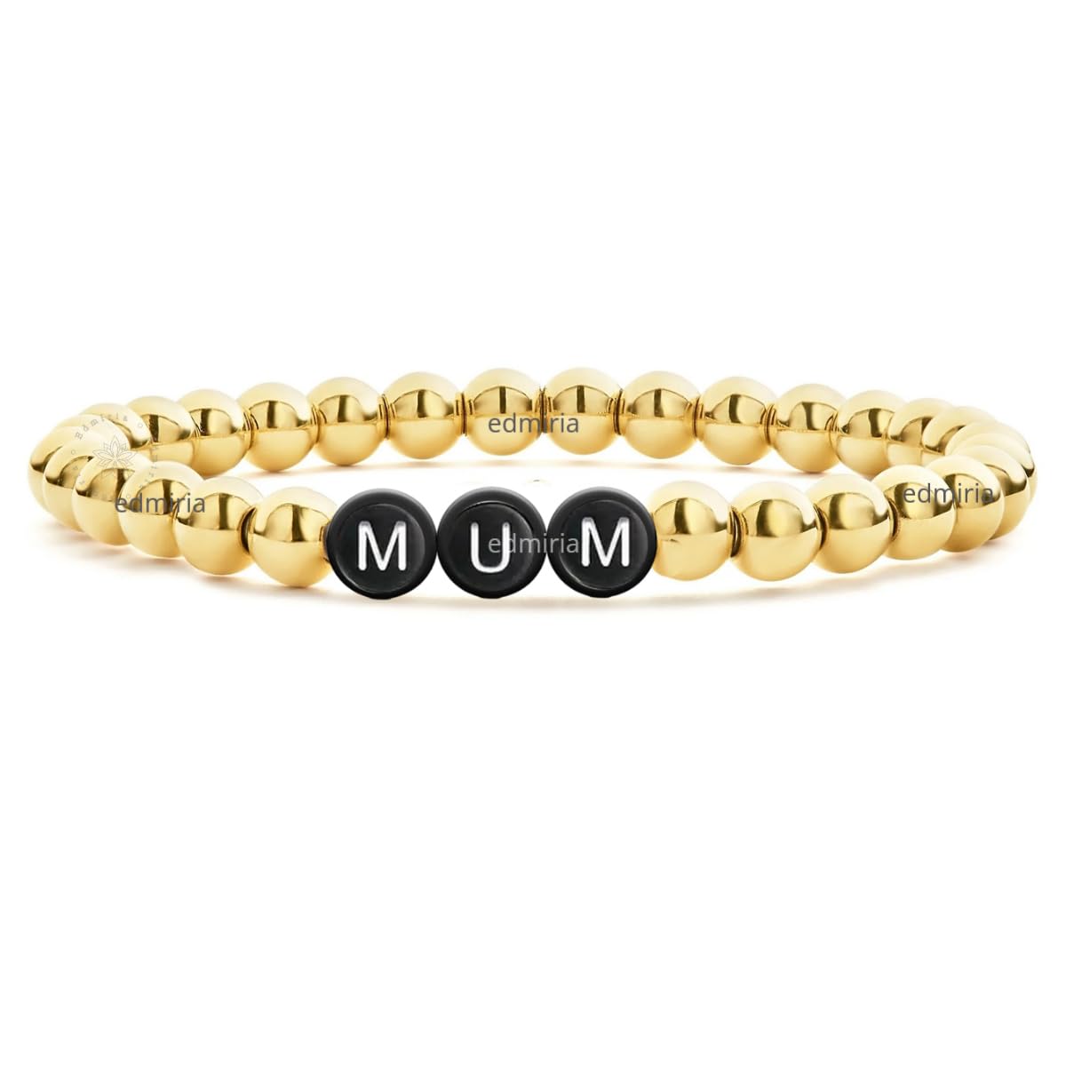 EDMIRIA Ma Mama Mummy Mom, 6mm Stainless Steel Beads Bracelet | Mothers Day Gifts for Mom | Birthday Gifts from Daughter Son | Unique Gifts Idea Bracelet | Jewelry | Presents (Gold-Mum-6mm) (B0D3Z413WJ) Amazon Price History, Amazon Price Tracker
