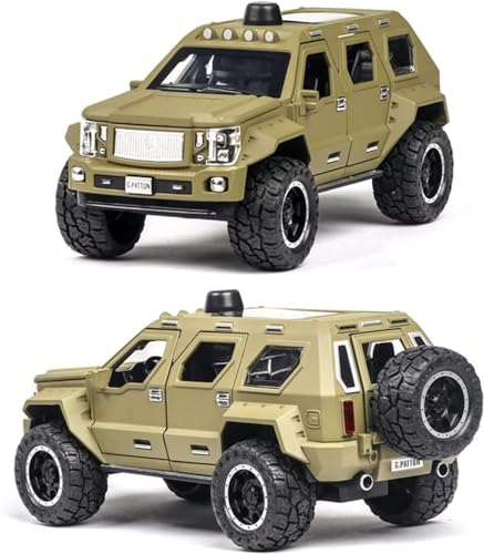 Image of New 1:24 G Pattong Diecast Alloy Metal Pull Back Car with Openable Doors Music Sound and Light Vehicle Toy Car for Kids Boys (Yellow)