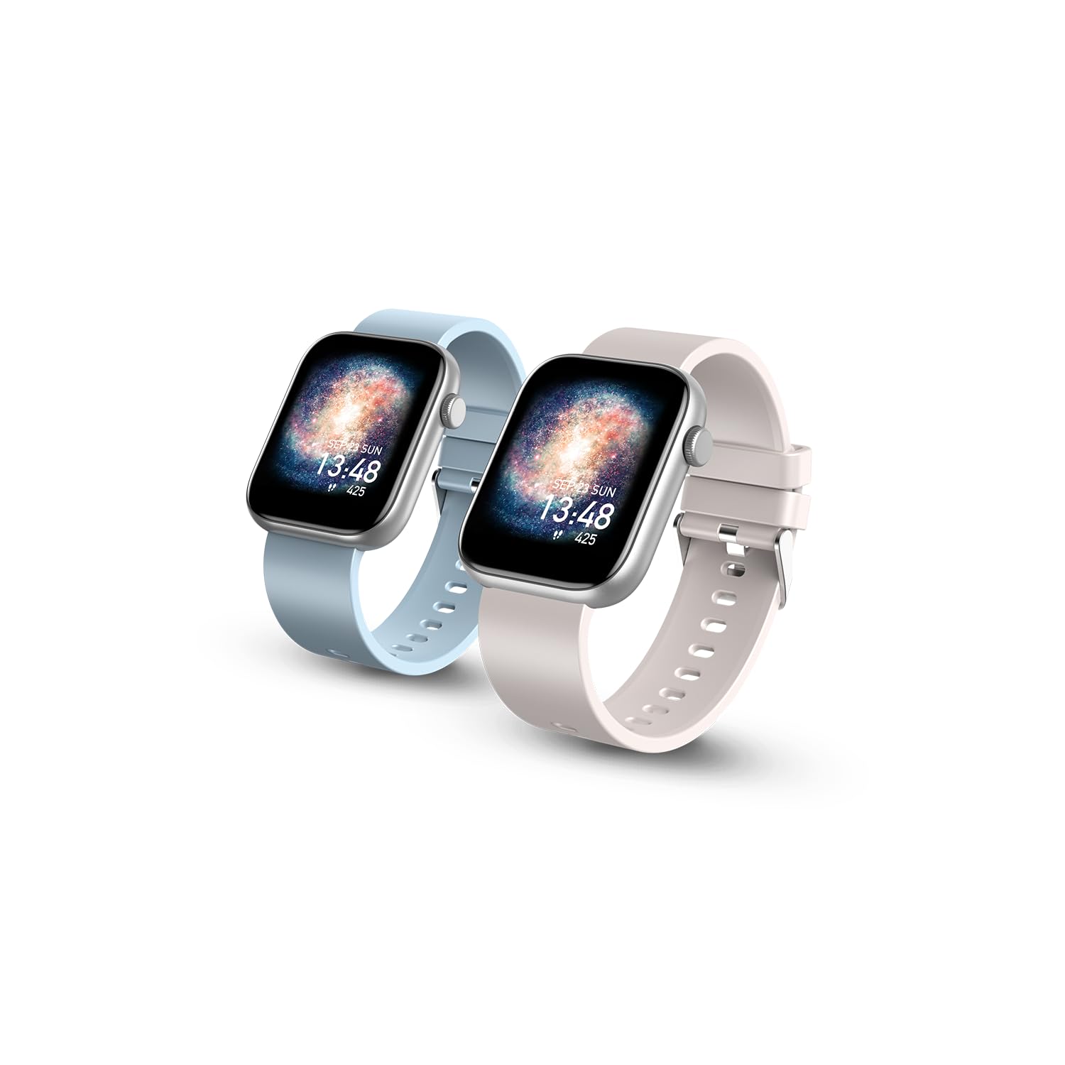 SPC Smartee Duo � Smartwatch con cinturino intercambiabile, ampio schermo  da 1,8�, 21 modalit� sport, durata della batteria di 7 giorni, IP68,  frequenza cardiaca, Android e iOS � Colore beige/celeste : Amazon.it:  Elettronica