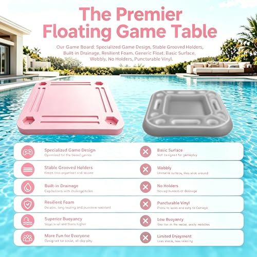 Mesa flotante de Mahjong impermeable 31.5" para piscina miniatura 5