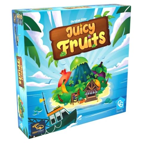 Capstone Games: Juicy Fruits, Strategy Board Game, Quick and Easy Game, Grow Delicious Fruit in Paradise 1 to 4 Players, 20 to 50 Minute Play Time, Ages 8 and Up Cover