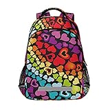 [alaza] リュック ハート柄 おしゃれ リュックサック 軽量 大容量 小学生から大学生まで 子供 大人 通学 通勤 旅行 プレゼント