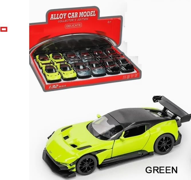 Image of Worshiper1:32 AST-Ron Martin Vulcan Die-Cast Metal Pull Back Car with 6 Openable Doors with Sounds and Lights Toy Decoration Car Best Gift Toys for Kids (1:32 AST-Ron Martin Vulcan - Green)
