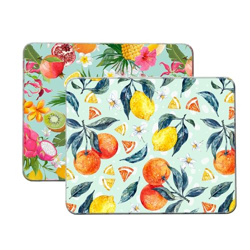 Image of Personalised Glass Worktop Saver Protector Chopping Board Custom Glass Frame Photo Text Customized Photo Gift Picture Glass Placemat Table Place Mat Parents (Fruit)