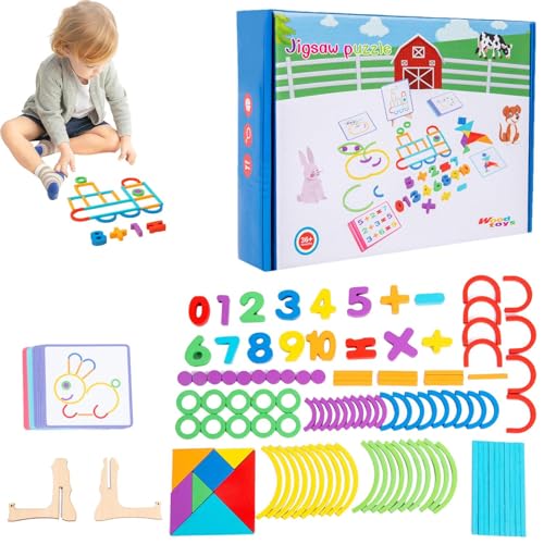 Eventerde Número Rompecabezas, número de Rompecabezas para niños pequeños,Bloques de apilamiento Educativo Juego de Juguetes | Juguetes de Desarrollo temprano sensorial para niños pequeños, niños,