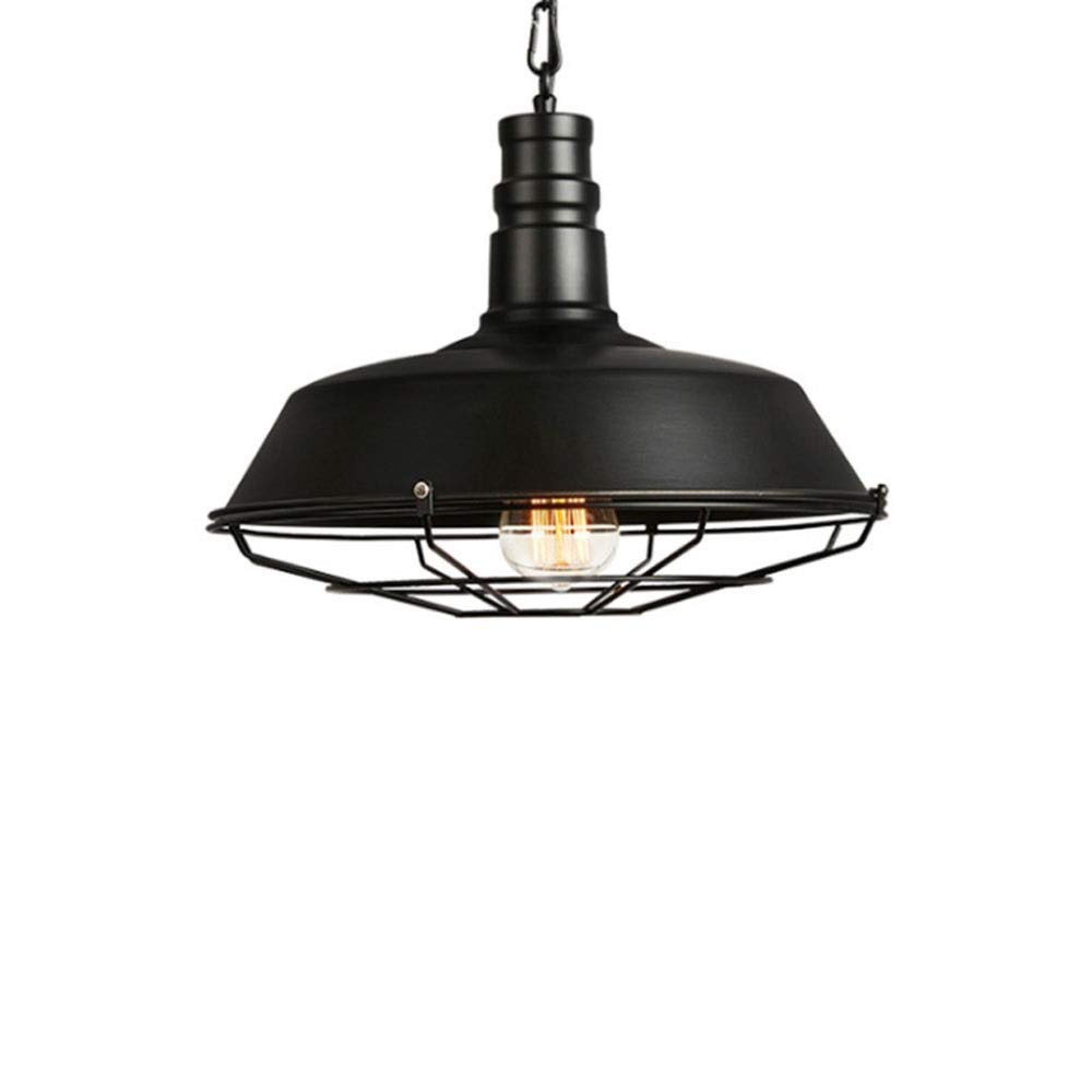 Vintage Single Head Chandelier, E27 Indoor Nostalgically Ceiling Light Rustic Wrought Iron Hanging Lamp Creative Personality Living Room Kitchen Loft Corridor Coffee Luminaire/D-36Cm